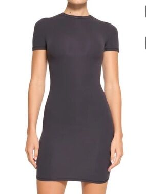 SKIMS | Dresses | Nwt Skims Shine Jersey Mini Dress Onyx Small | Poshmark